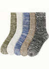 Men's Vintage Slub Cotton Textured Crew Socks