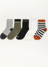 Men's Casual Double-Cylinder Ribbed Crew Socks