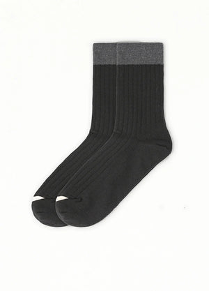 Men's Casual Double-Cylinder Ribbed Crew Socks