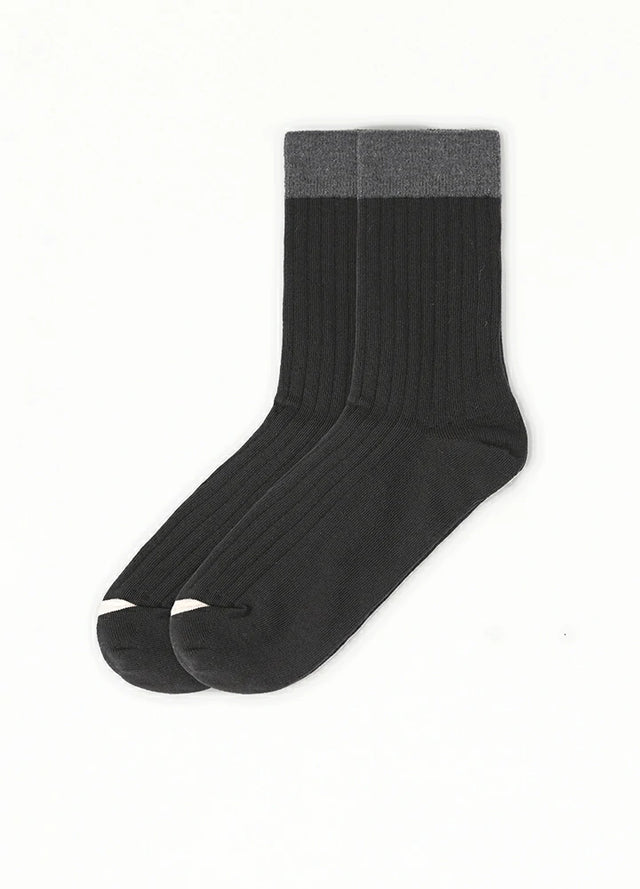 Men's Casual Double-Cylinder Ribbed Crew Socks