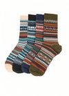 Men's Nordic Fair Isle Double-Knit Crew Socks - Combo Set