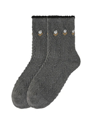 Women's Garden Poetic Embroidery Cotton Socks - Combo Set