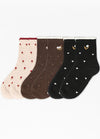 Women's Garden Poetic Embroidery Cotton Socks - Combo Set