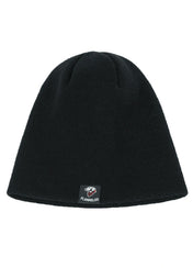 Front view of black flannelgo daily base knit beanie-XR0034BK-22.0" - 23.6"