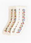 Women's Vintage Cottagecore Embroidery Lace Socks - Combo Set