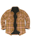 Men's Fleece Lined Plaid Shirt Jacket, Button Down