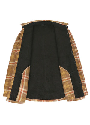 Men's Fleece Lined Plaid Shirt Jacket, Button Down