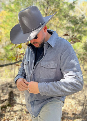 Men's Warm Sherpa Lined Fleece Shirt Jacket