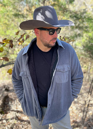 Men's Warm Sherpa Lined Fleece Shirt Jacket