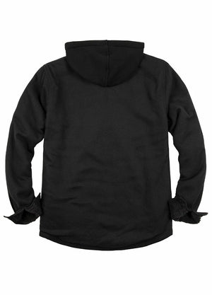 Men's Sherpa Lined Full Zip Up Flannel Plaid Hooded Jacket