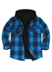 Men's Sherpa Lined Warm Flannel Plaid Hoodie Jacket