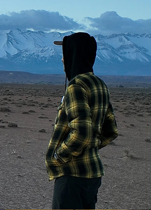 Men's Sherpa Lined Full Zip Up Flannel Plaid Hooded Jacket