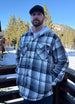Men's Quilted Lined Button Down Plaid Flannel Shirt Jacket with Hood