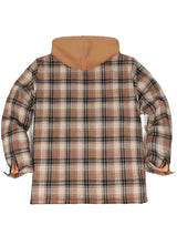 Men's Thicken Plaid Hooded Flannel Jacket with Quilted Lined