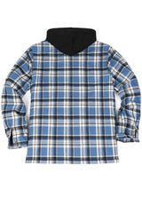 Men's Thicken Plaid Hooded Flannel Jacket with Quilted Lined