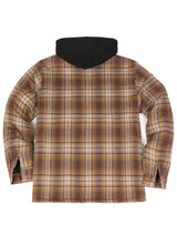 Men's Thicken Plaid Hooded Flannel Jacket with Quilted Lined