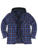Men's Quilted Lined Brushed Hooded Flannel Shirt Jacket,9.2Oz Fabric