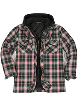 Men's Thicken Plaid Hooded Flannel Jacket with Quilted Lined