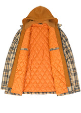 Men's Thicken Plaid Hooded Flannel Jacket with Quilted Lined