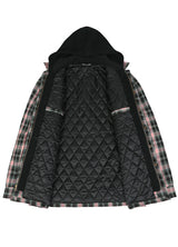 Men's Thicken Plaid Hooded Flannel Jacket with Quilted Lined