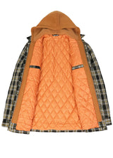 Men's Thicken Plaid Hooded Flannel Jacket with Quilted Lined