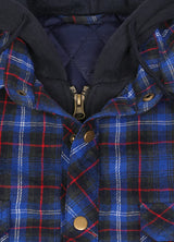 Men's Quilted Lined Brushed Hooded Flannel Shirt Jacket,9.2Oz Fabric