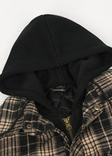 Men's Thicken Plaid Hooded Flannel Jacket with Quilted Lined