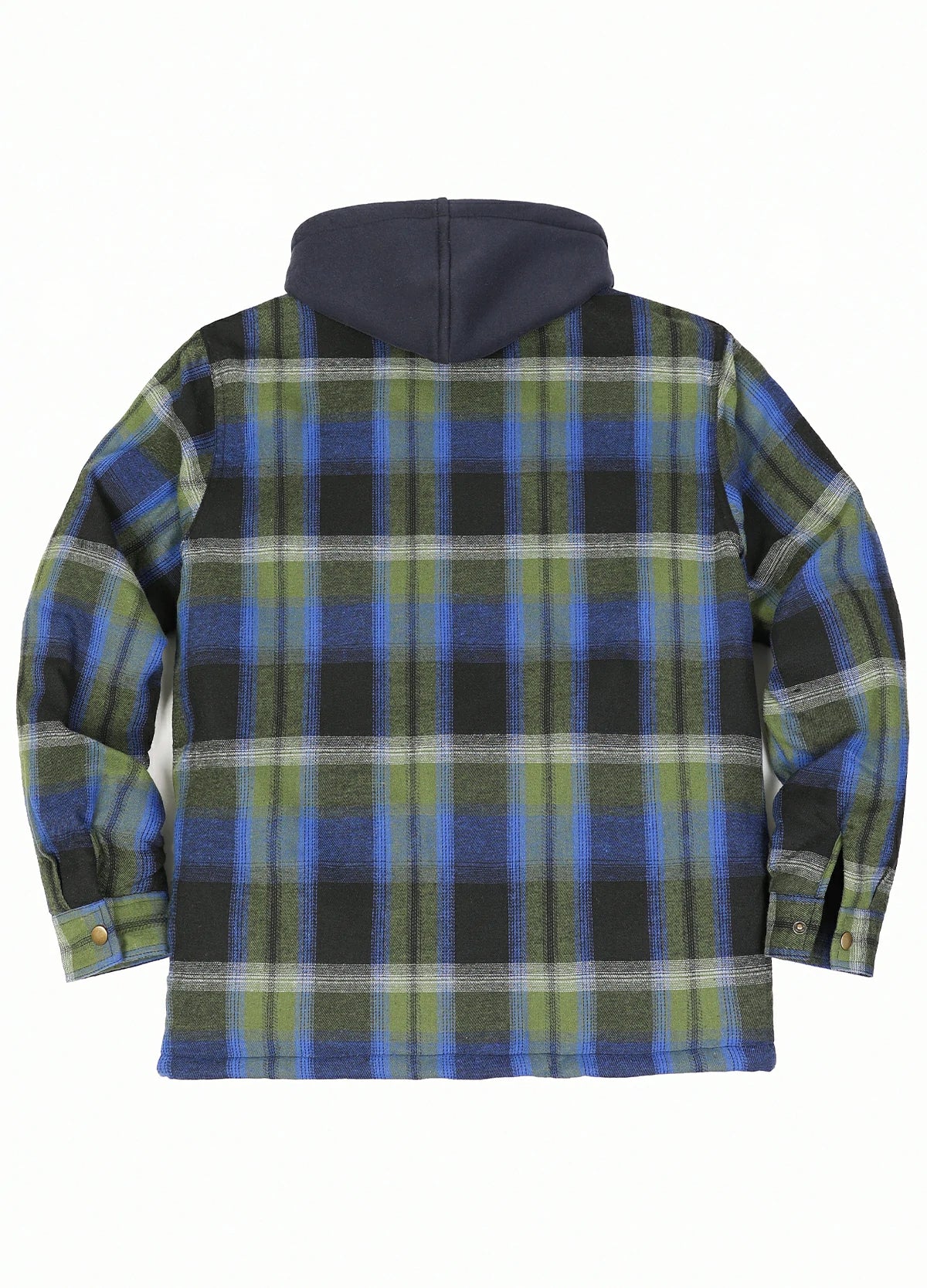 Men's Thicken Plaid Hooded Flannel Shirt Jacket with Quilted Lined