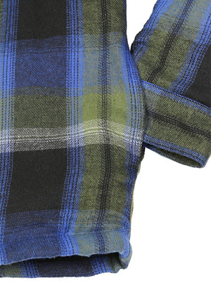 Men's Thicken Plaid Hooded Flannel Shirt Jacket with Quilted Lined