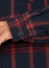 Men's Sherpa Lined Flannel Shirt Jacket with Hood,Plaid Shirt-Jac