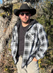 Men's Sherpa Lined Flannel Shirt Jacket with Hood,Plaid Shirt-Jac