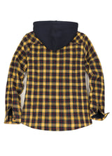 Women's Sherpa-Lined Full Zip Up Flannel Jacket with Fleece Hood