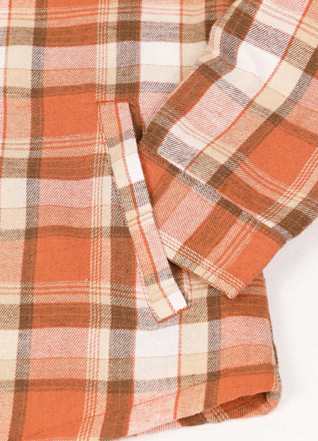 Women's Sherpa-Lined Full Zip Up Flannel Jacket with Fleece Hood