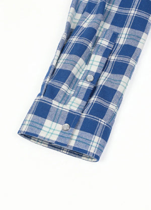 Men's Plaid Long Sleeve Western Shirt, Pearl Snap