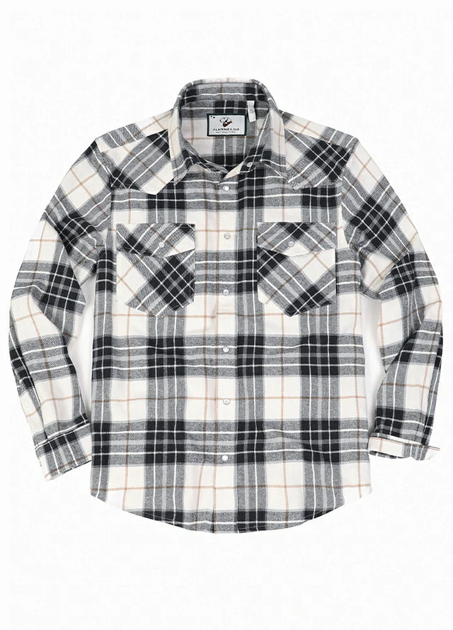 Men's Plaid Long Sleeve Western Shirt, Pearl Snap