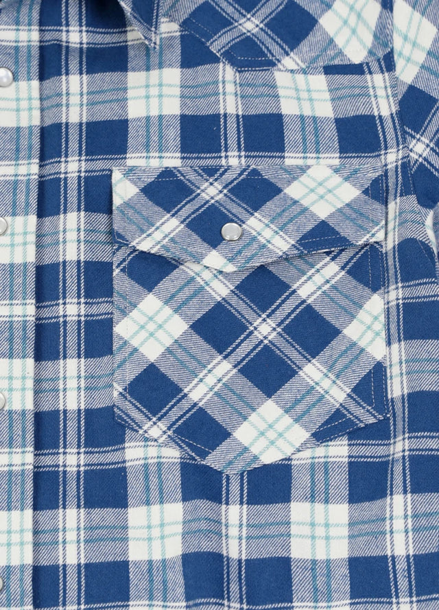 Men's Plaid Long Sleeve Western Shirt, Pearl Snap