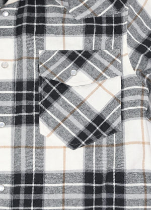 Men's Plaid Long Sleeve Western Shirt, Pearl Snap