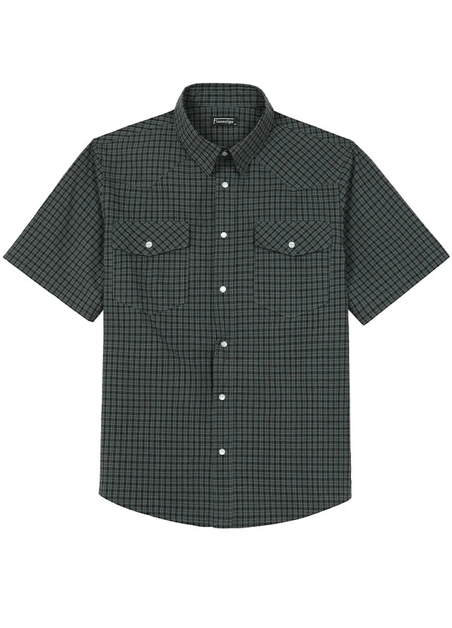 Men's Snap button Short-Sleeve Western shirt