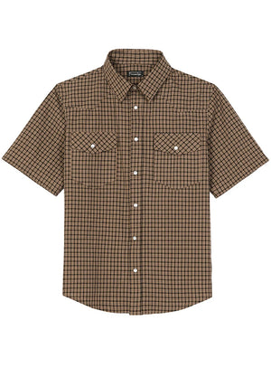 Men's Snap button Short-Sleeve Western shirt