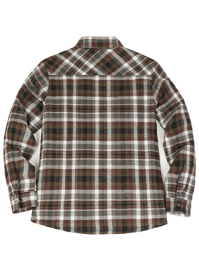 Women's Zip Up Flannel Shirt Jacket, Quilted Lined