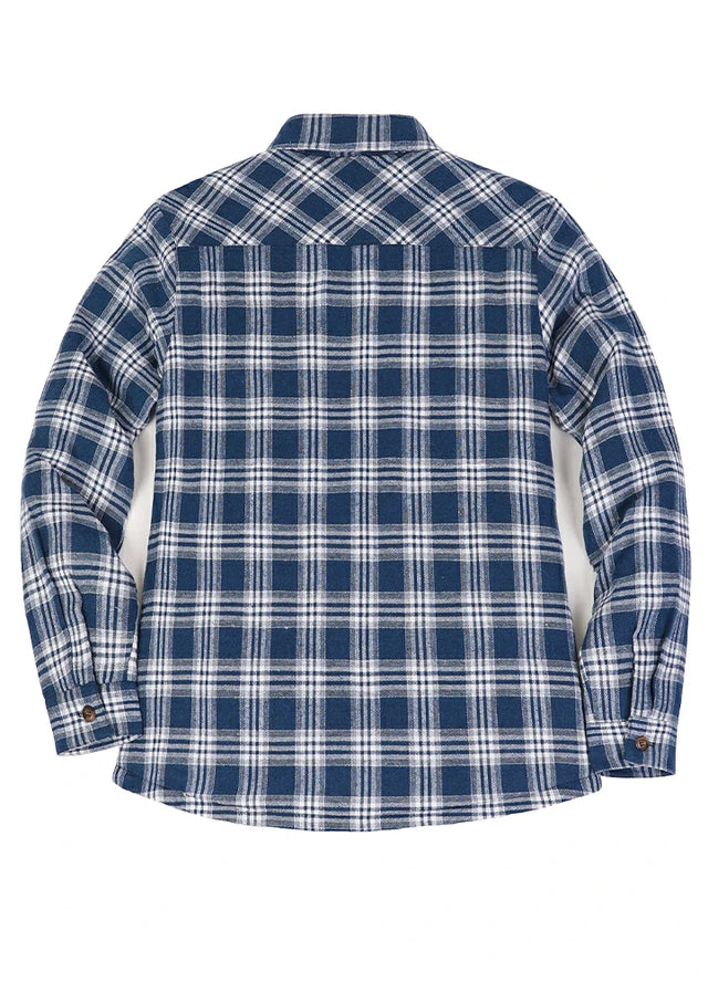 Women's Zip Up Flannel Shirt Jacket, Quilted Lined