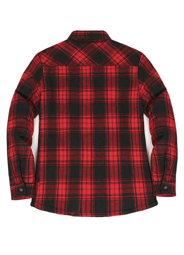 Women's Zip Up Flannel Shirt Jacket, Quilted Lined