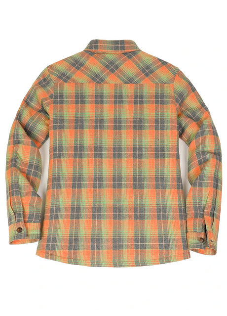 Women's Zip Up Flannel Shirt Jacket, Quilted Lined