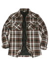 Women's Zip Up Flannel Shirt Jacket, Quilted Lined