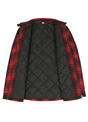 Women's Zip Up Flannel Shirt Jacket, Quilted Lined