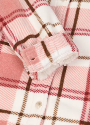 Women's Sherpa Lined Throughout Button Up Plaid Jacket