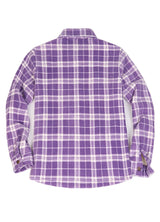 Women's Sherpa Lined Shirt Jacket Button Up Plaid Jacket
