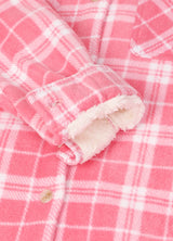 Women's Sherpa Lined Shirt Jacket Button Up Plaid Jacket