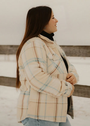 Women's Sherpa Lined Throughout Button Up Plaid Jacket