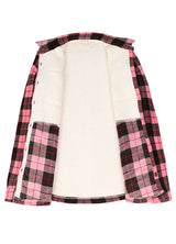 Women's Sherpa Lined Shirt Jacket Button Up Plaid Jacket